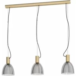 Pendant Light Colour Bronzed Shade Black Transparent Glass Vaporized E27 3x40W