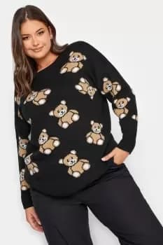Bear Print Knitted Jumper