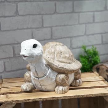 Country Living Carved Wood Effect Garden Ornament - Tortoise