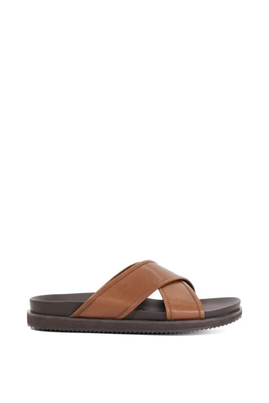 Dune London Dune London Men 'Itos' Leather Sandals in Brown Size: 9 Brown 9 Male 5050808668631