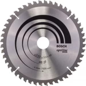 Bosch Optiline Wood Cutting Mitre Saw Blade 210mm 48T 30mm