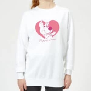 Scooby Doo Puppy Love Womens Sweatshirt - White - L