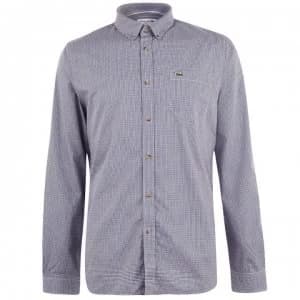 Lacoste Long Sleeve Check Shirt - Dark Navy 0Y1