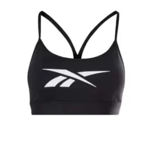 Reebok Lux Skinny Strap Medium-Support Sports Bra - Black