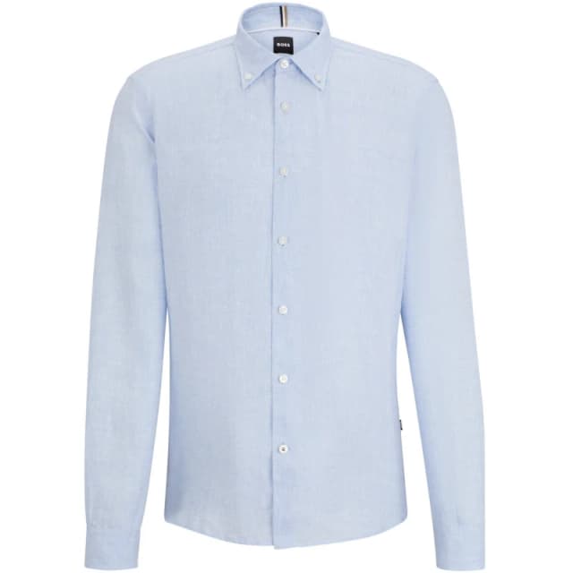 Boss Mens Liam Long Sleeve Oxford Shirt Light/Pstl Blue male L