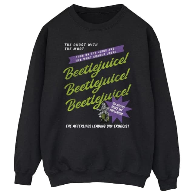 Beetlejuice Beetlejuice Men Make My Millenium Sweatshirt in Black Size: Small Black S Male 5063609026272