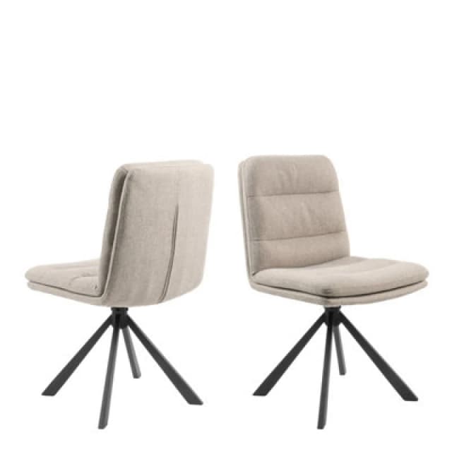 Furniture To Go Dean Beige Swivel Dining Chair Set Of 2