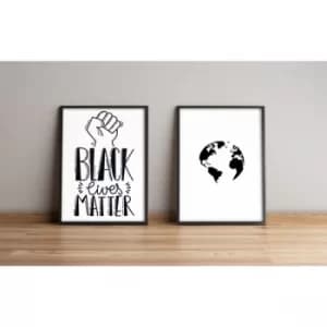 2PYSCT-028 Multicolor Decorative Framed MDF Painting (2 Pieces)