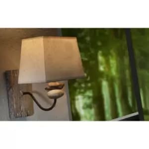 Onli Seregon Wall Lamp With Shade, Stone Effect, Fabric Shade