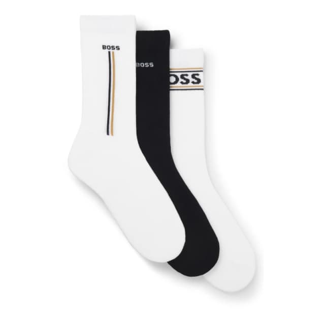Boss 3 Pack Logo Socks Black/White 960 male 6-11