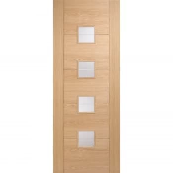 Vancouver Brilliant Cut Internal Glazed Prefinished Oak 4 Lite Door - 762 x 1981mm