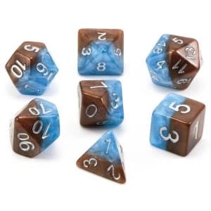 Halfsies Dice - Earth Elemental Poly 7 Dice set