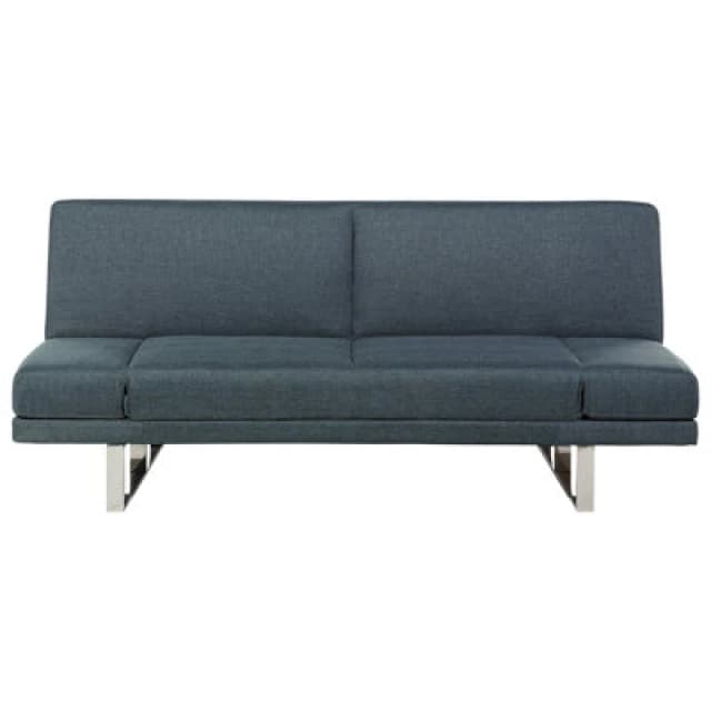 Beliani Sofa Bed 2 Seater York Fabric Blue