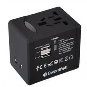 Swordfish VariPlug Dual USB Universal Travel Adapter