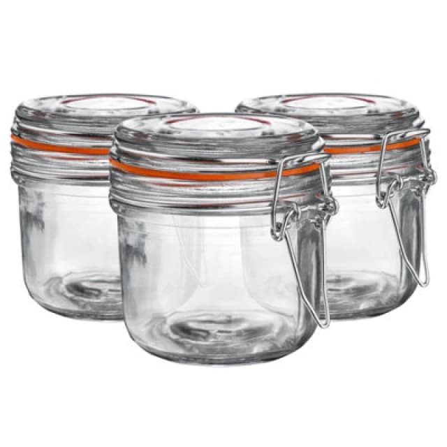 Argon Tableware Glass Storage Jars - 200ml - Pack of 3 Orange