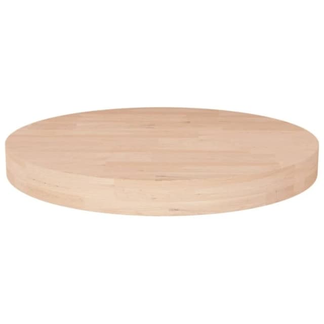 Vidaxl Round Table Top Ø40X4cm Untreated Solid Wood Oak, Brown 342908
