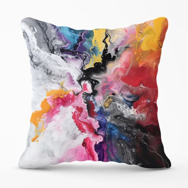 Warren Reed - Designer Explosive Colour Cascade Cushions Size: 60cm x 60cm Multicolor Unisex 60cm x 60 cm