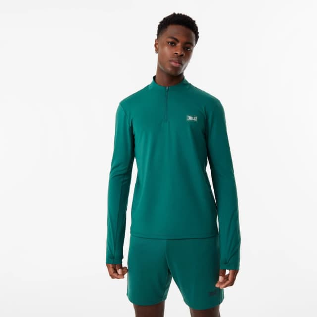 Everlast Half Zip Funnel Neck Top Mens - Green Green S