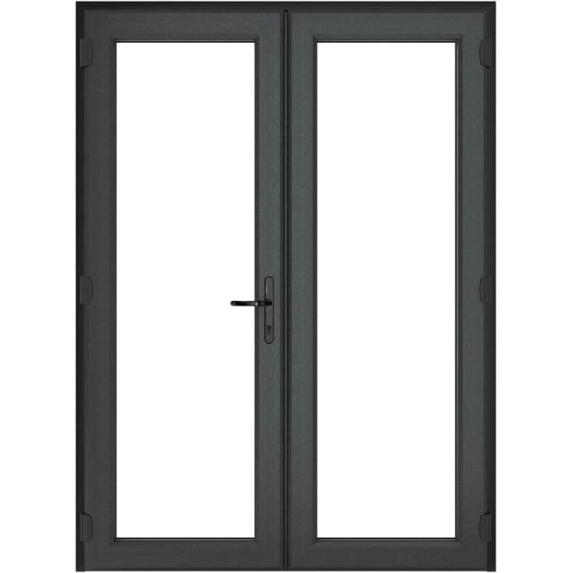 Crystal Triple Glazed French Door Grey/White 1690 X 2055Mm, Grey 1FDTGGW16902055