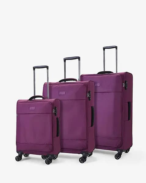 Rock Luggage Paris VPK6F Soft Shell Purple Suitcase 3Pcs Set