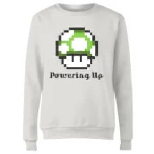 Nintendo Super Mario Powering Up Womens Sweatshirt - White - L