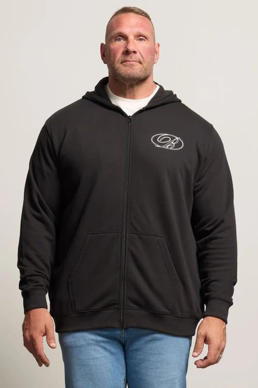 BadRhino BadRhino Men Zip Through Hoodie in Black Size: 3X-Large Black XXXL Male 5063589427847