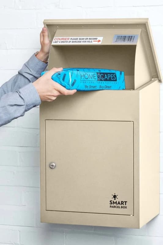Homescapes Smart Parcel Box Medium Front Access Cream