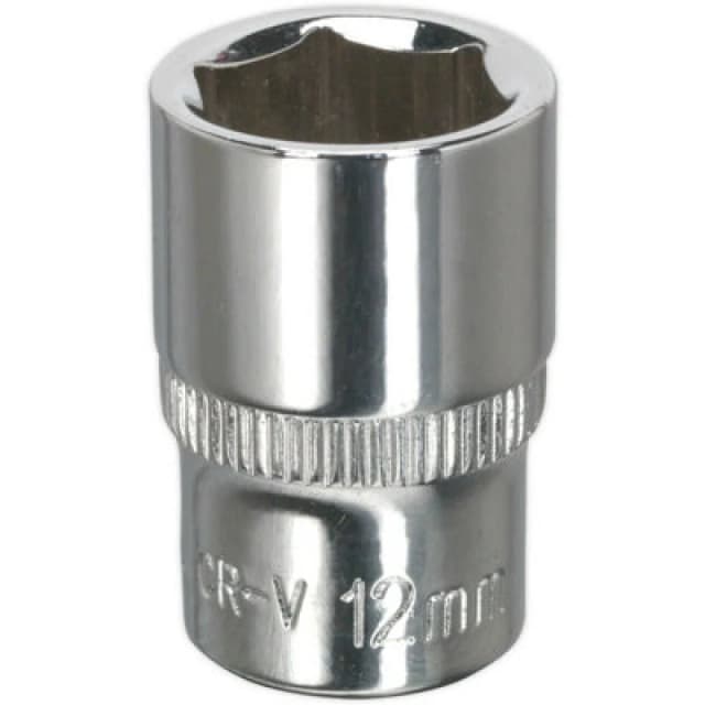 Loops 12mm Forged Steel Drive Socket - 1/4" Square Drive - Polished Chrome Vanadium Metallics