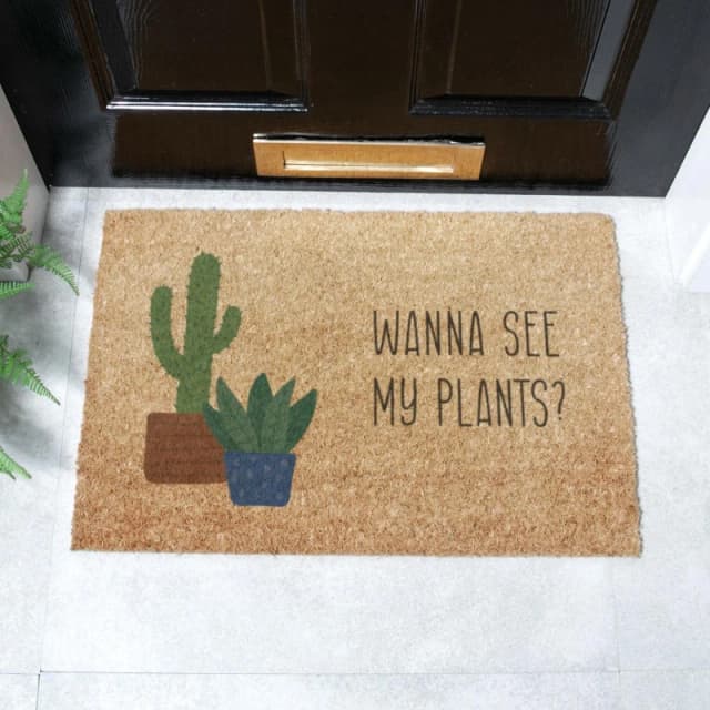 Artsy Mats Wanna See My Plants Doormat (60 x 40cm) Brown unisex
