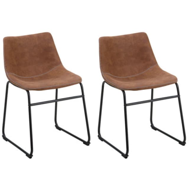 Beliani Set Of 2 Dining Chairs Batavia Golden Brown
