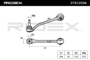 RIDEX Suspension arm BMW 273C0596 31103412136,31103415028,31103418338 31103426434,31103451882,3412136,3415028,3418338,3426434,3451882,31103418338