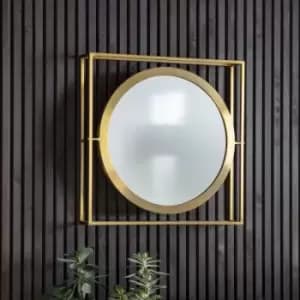 Gallery Interiors Hague Brass Wall Mirror / Single