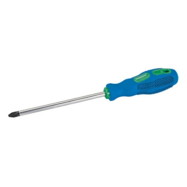 Loops PZ2 x 100mm Pozidriv Screwdriver Soft Grip Handle & Hard Pozi Pozzi Head Driver Multi