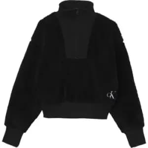 Calvin Klein Jeans Fluffy Oversized Half Zip - Black