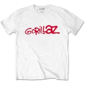 Gorillaz - Logo Unisex Large T-Shirt - White