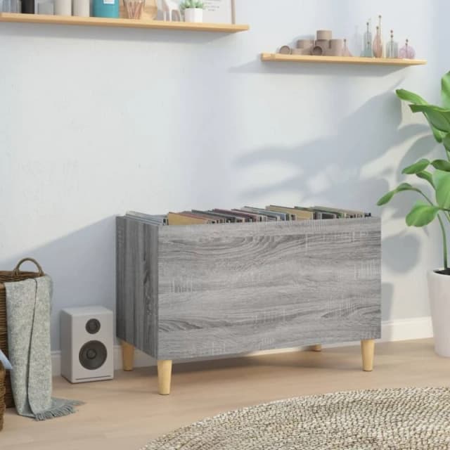VIDAXL Record Cabinet Grey Sonoma 74.5x38x48cm Engineered Wood Vidaxl 8720845878696