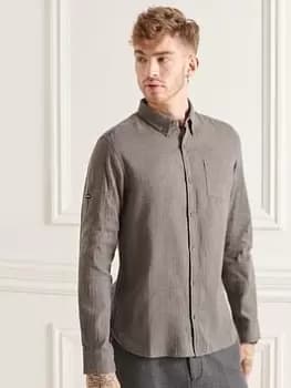 Superdry Studios Brushed Flannel Shirt, Herringbone Size M Men