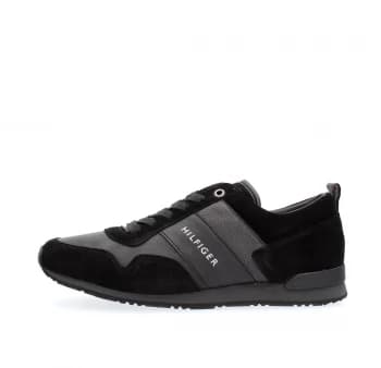 TOMMY HILFIGER Sneakers Men Black Pelle - Leather