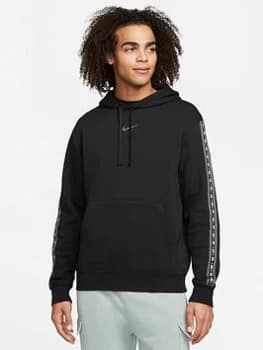 Nike NSW Repeat Fleece Pullover Hoodie - Black/White, Size L, Men