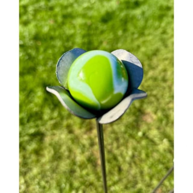 Poppy Forge 3 Feet Rose Marble Pin Garden Art (Pack Of 3) - Bare Metal/ready To Rust