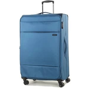Rock Deluxe-Lite Large 8 Wheel Spinner Blue Suitcase