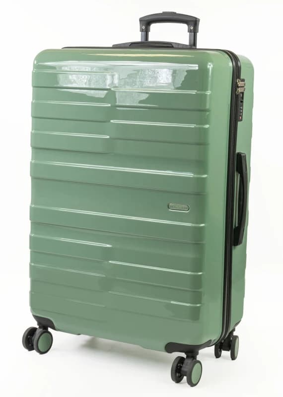 Pierre Cardin Provence Lightweight Luggage 8 Wheels TSA Locks Hardshell Suitcase in Green Size: Large Green Unisex Large