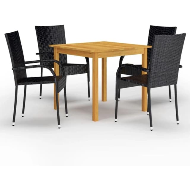 VIDAXL 5 Piece Garden Dining Set Black Vidaxl 8720286337486