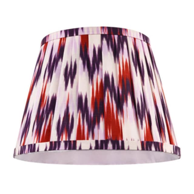 Happy Homewares Purple And Burgundy Pleated Cotton Lamp Shade With Zig Zag Design