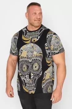 Paisley Skull Print T-Shirt