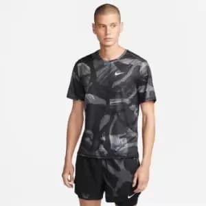 Nike Miler Camo Short Sleeve Running Top Mens - Black