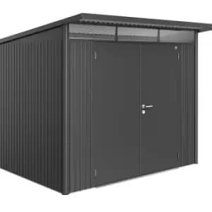 Biohort AvantGarde Double Door Metal Garden Shed 8ft5 x 7ft2 A5 - Metallic Dark Grey
