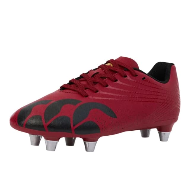 Canterbury Stampede Ground Break Team Soft Ground Rugby Boots in Red Size: 3 Red Unisex 3