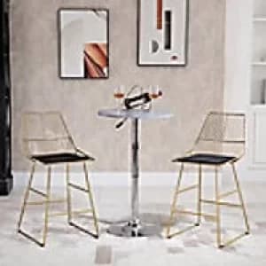 Homcom Modern Bar Stool Gold 2 Pieces