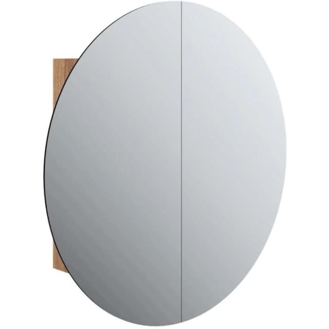 VIDAXL Bathroom Cabinet with Round Mirror&LED Oak 54x54x17.5cm Vidaxl 345590
